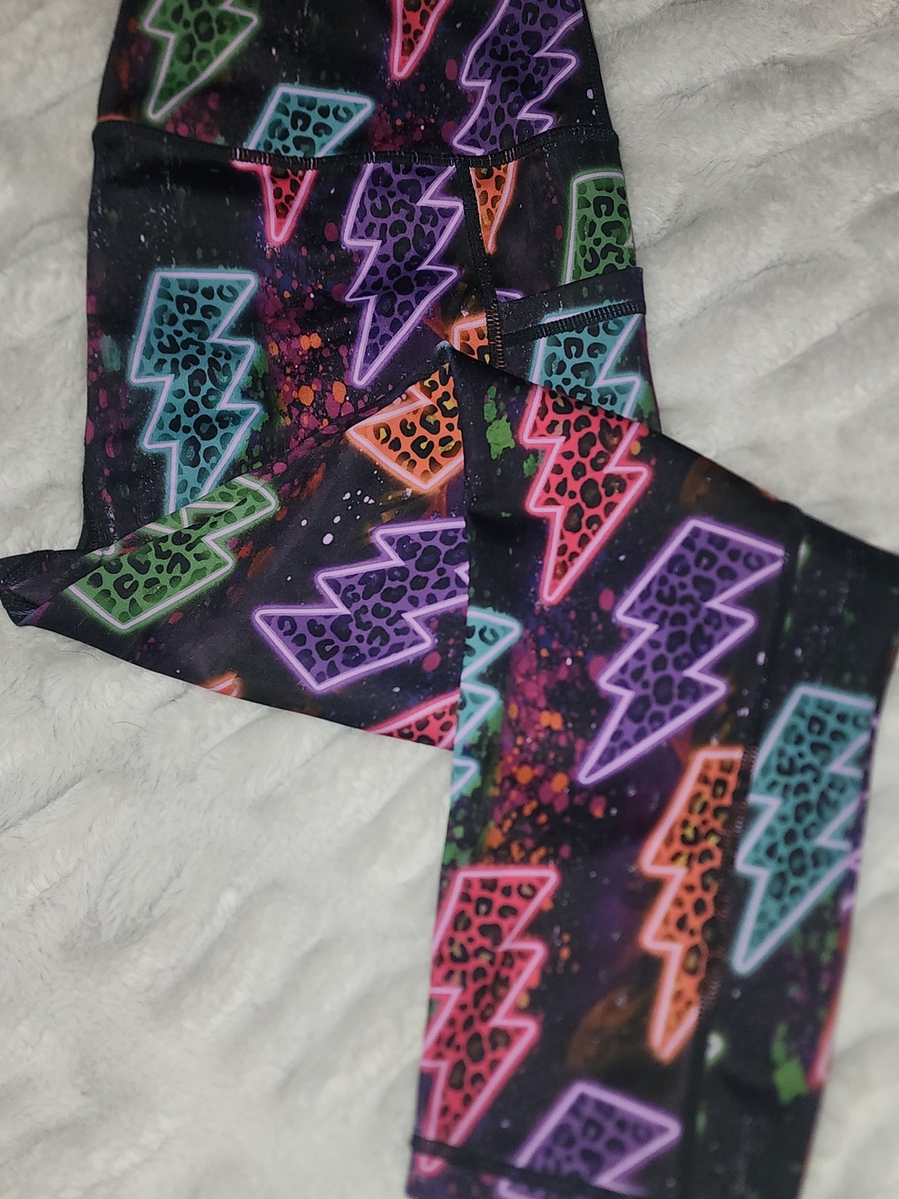 Constantly Varied Gear Black Neon Lightning Bolt Leggings